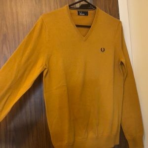 Fred Perry Yellow V Neck Sweater